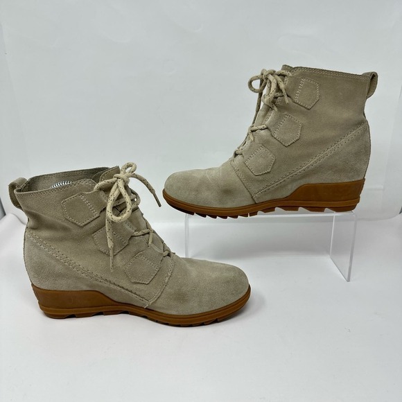 Sorel Evie Wedge Heel Ankle Booties Women's Size 9.5 Suede Waterproof - Picture 7 of 11